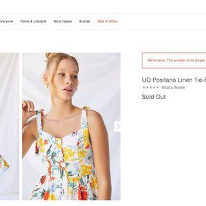 Urban Outfitters Positano Floral Linen Tie-Shoulder Midi Dress